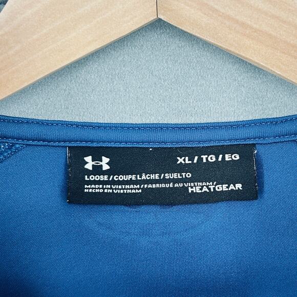 Under Armour Blue HeatGear 1/4 Zip Pullover Shirt XL - Picture 4 of 5